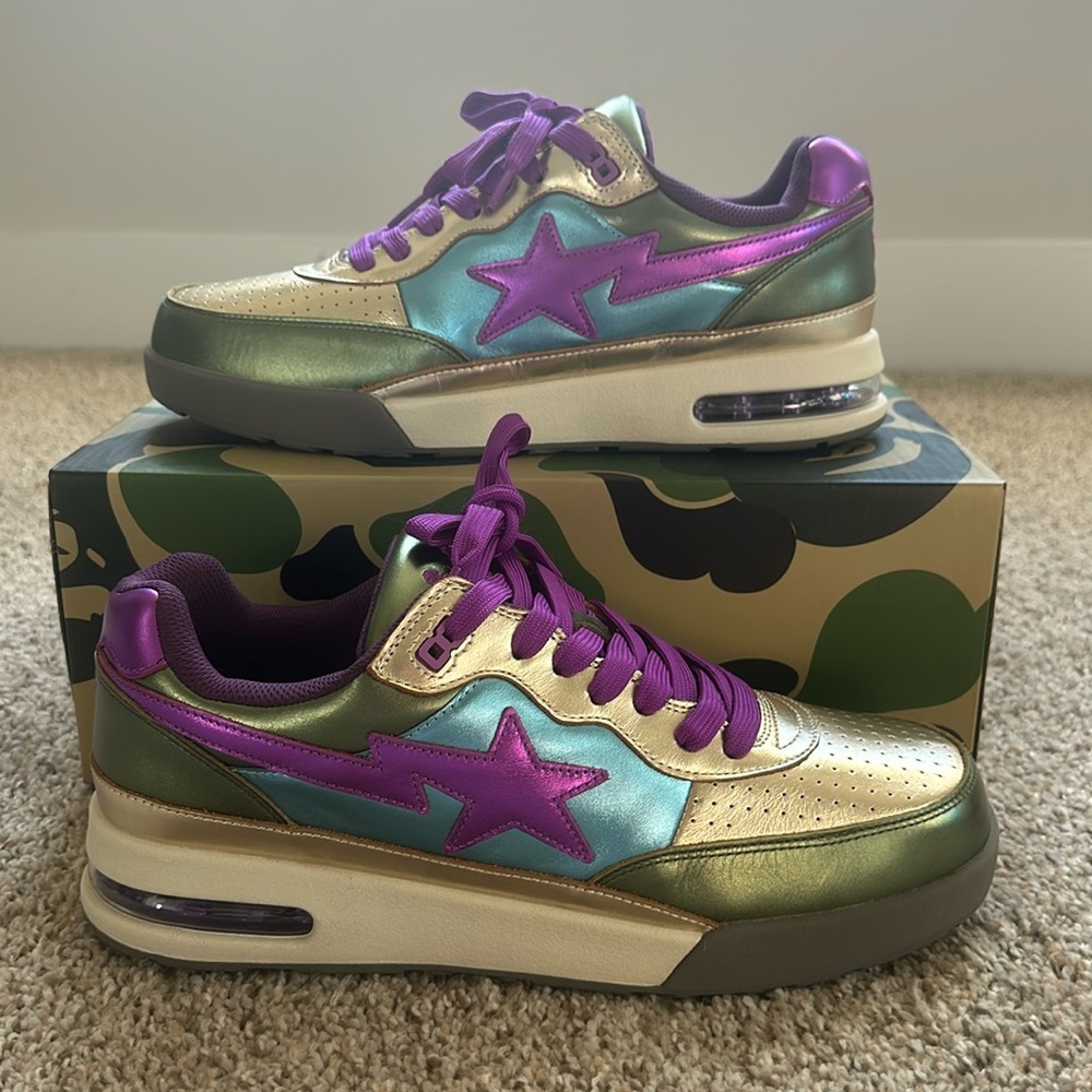 Bape “A Bathing Ape” Sneakers Roadsta 'Metallic Green' Men’s size 11